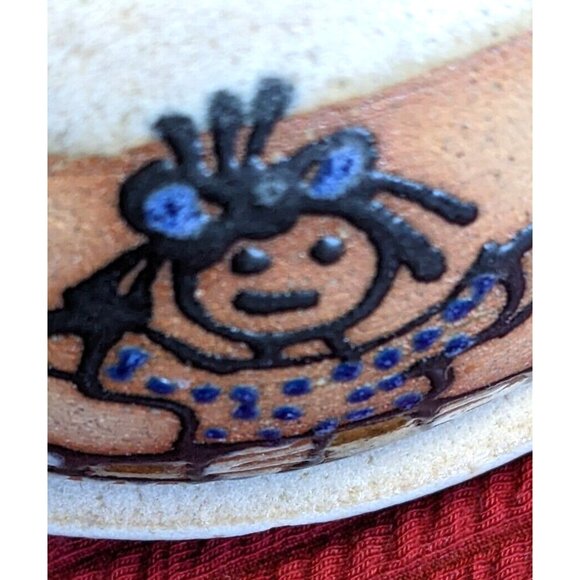 Handmade Carlota Cheese Butter Dish Tumbler Set Stoneware Studio Signed VTG Flaw - Picture 12 of 12